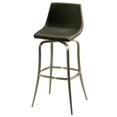 thumbnail image 1 of Impacterra 36.5 x 18 x 19 in. Diamond Pearl Swivel Barstool in Stainless Steel, PU Black, 1 of 2