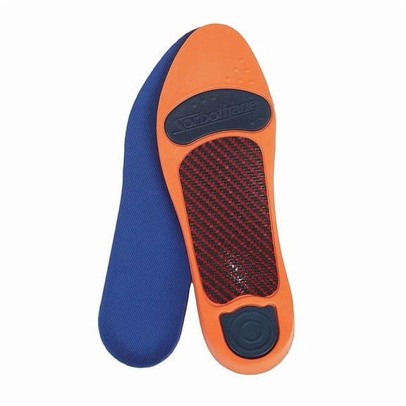 Insole, Graphite Composite, Sorbothane, Orange/Blue, Men 6-1/2 to 7-1/2, Women 9 to 10