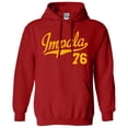 thumbnail image 1 of Impala 76 Script Jersey Hoodie 1976 Lowrider Ladies Womens Mens, 1 of 2