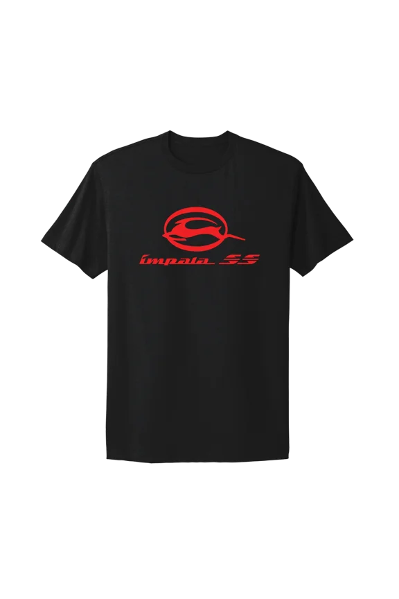 Impala SS Retro Muscle Car Logo Black T-shirt Size S-3XL