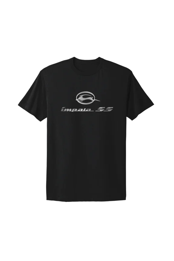 Impala SS Retro Muscle Car Logo Unisex Black T-shirt