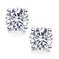 thumbnail image 1 of Impalsory Moissanite Stud Earrings, 0.6ct 4mm DF Color Brilliant Round Cut Lab Created Moissanite Earrings 18K White Gold Plated Silver Friction Back for Women Men, 1 of 9