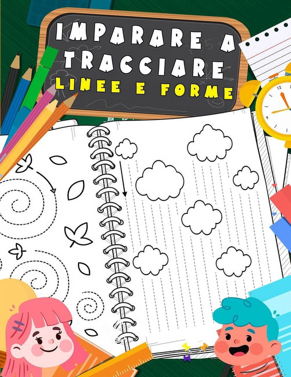 Imparare a tracciare linee e forme : libri pregrafismo 3 anni, Libro di  attività e pregrafismo per bambini -ricalcare linee forme (Paperback) 
