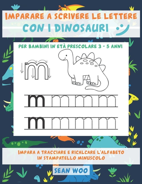 Imparare a scrivere le lettere con i dinosauri per bambini in età