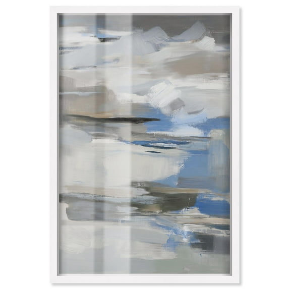 Impastoed Atmosphere II Shadowbox Print Modern Wall Decor by Art Remedy, White Frame, 20 x 30