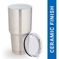 thumbnail image 1 of ImpecGear Ceramic Tumbler with Lid 30oz, Double Wall Vacuum Insulated Tumbler for Cold & Hot Drinks, Lightweight Tumbler with Leak Proof Cap, Wide Mouth, BPA Free Mug with Bottom Grip (Silver), 1 of 14