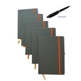 thumbnail image 1 of ImpecGear Classic Notebook/ Writing Journal 5.5 x 8.25 Gray Orange FREE PEN (PACK OF 5, Gray/Orange), 1 of 16