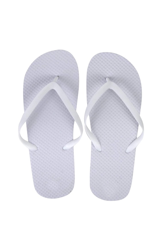 Large Female Flip Flops Sandals - White