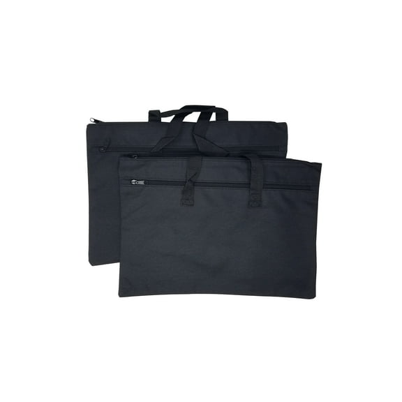 ImpecGear Legal Size Conference Bag Document Bag, Safe Accessories Bag, Poly Cloth Value Pack of 2 (Black, 16" x 11")