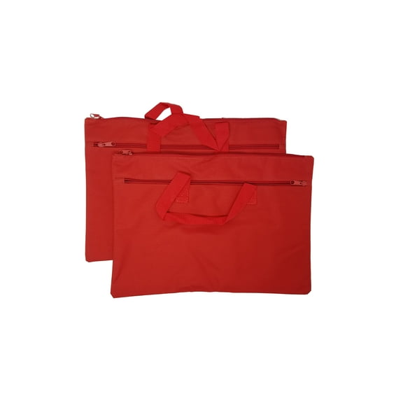 ImpecGear Legal Size Zipper Binders Document Bags - Red - Pack of 2