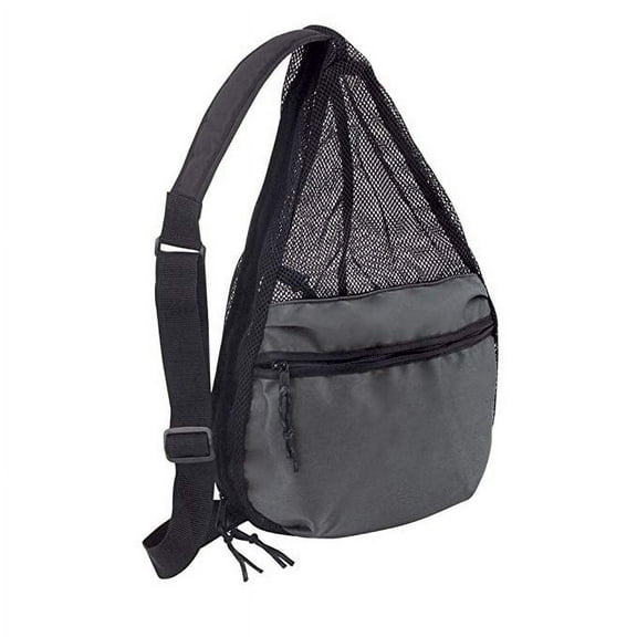 ImpecGear Polyester Small Lightweight Zippered Travel Portable Mesh Backpack (Dark Gray/Black - Pack of 1)