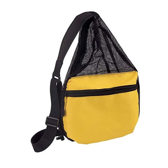 ImpecGear Polyester Small Lightweight Zippered Travel Portable Mesh Backpack (Gold/Black - Pack of 1)