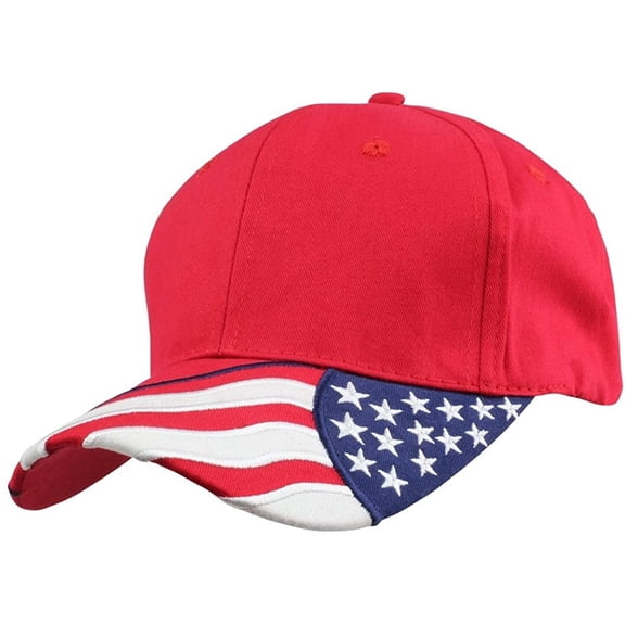 ImpecGear USA Flag Unisex Adult Trucker Hats - Red/White - Pack of 2