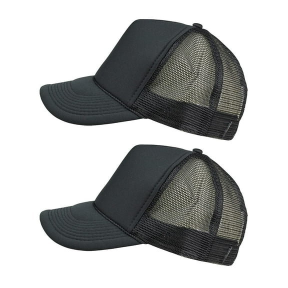ImpecGear Unisex Child Baseball Mesh Caps - Black - Pack of 2