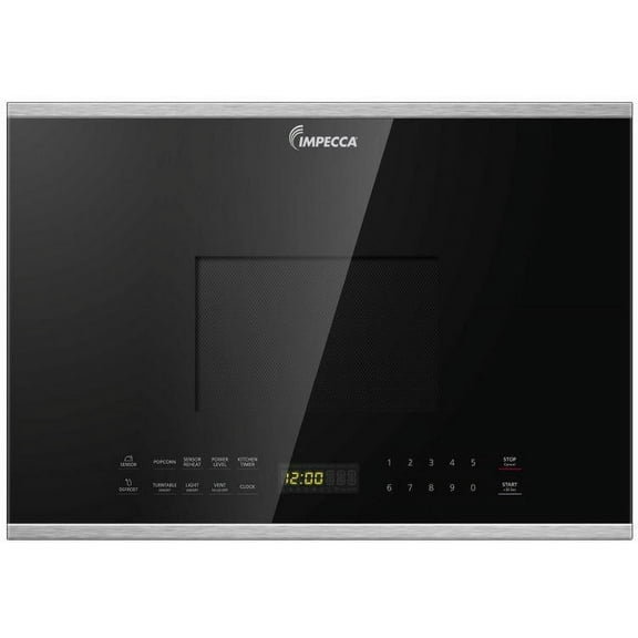 Impecca OM-1400ST 24'' Over the Range Microwave with 1.4 cu. ft. Capacity; 13 Turntable; 6 One Touch Cooking Menu; 2 Speed Venting; Child Lock; Cooking Complete Reminder; Surface Light; Defrost Functi