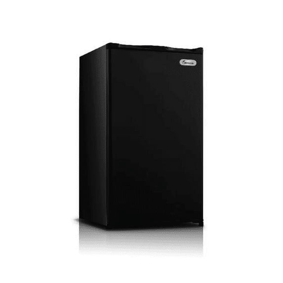 Impecca RC-1338K 19 Compact Refrigerator with 3.2 cu. ft. Capacity Reversible Door Glass Shelves and Mechanical Temperature Control in Black