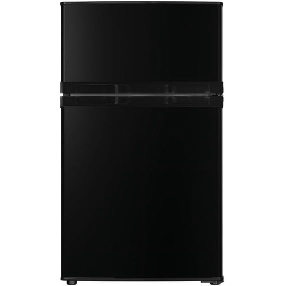 Impecca RC-2311K 19 Freestanding Double Door Refrigerator with 3.1 cu. ft. Total Capacity 1 Glass Shelf and Mechanical Temperature Control in Black