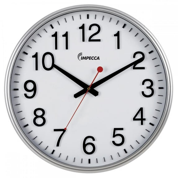 Impecca WCW-185S 18 in. Wall Clock - Silver Frame