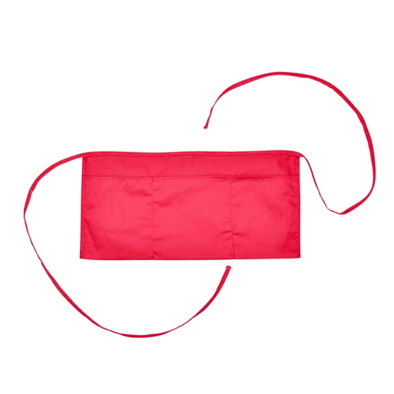 Impecgear Bib Spun Poly Cotton 3-Pocket Regular Waist Kitchen Apron - Red