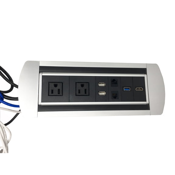 Impecgear Plug-in Desk Power Center Table Top Grommet - Silver