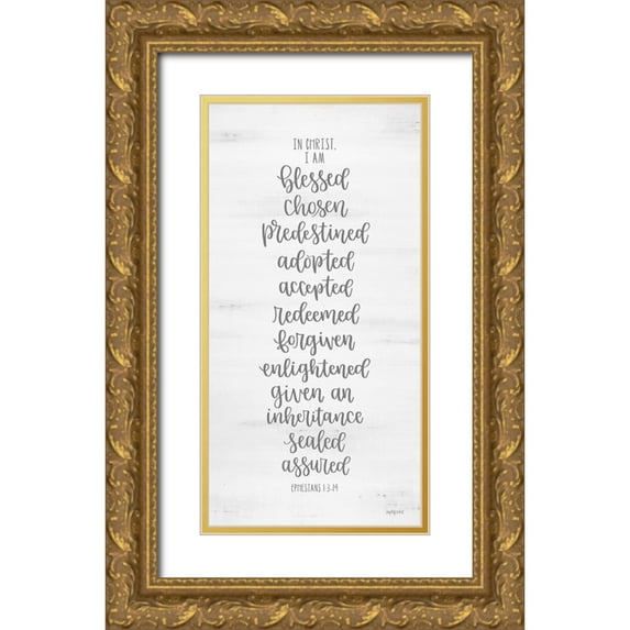 Imperfect Dust 11x18 Gold Ornate Wood Framed with Double Matting Museum Art Print Titled - In Christ