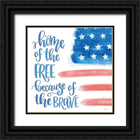 Imperfect Dust 12x12 Black Ornate Wood Framed with Double Matting Museum Art Print Titled - Home of the Brave