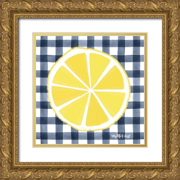 Imperfect Dust 12x12 Gold Ornate Wood Framed with Double Matting Museum Art Print Titled - Lemon Slice