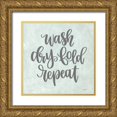 thumbnail image 1 of Imperfect Dust 12x12 Gold Ornate Wood Framed with Double Matting Museum Art Print Titled - Wash, Dry, Fold, Repeat, 1 of 4