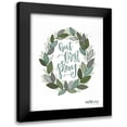 thumbnail image 1 of Imperfect Dust 12x14 Black Modern Framed Museum Art Print Titled - But First Pray Wreath, 1 of 5