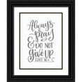 thumbnail image 1 of Imperfect Dust 12x14 Black Ornate Wood Framed with Double Matting Museum Art Print Titled - Always Pray, 1 of 4