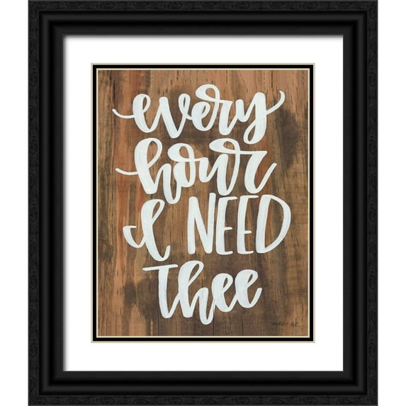 Imperfect Dust 12x14 Black Ornate Wood Framed with Double Matting Museum Art Print Titled - Every Hour I Need Thee