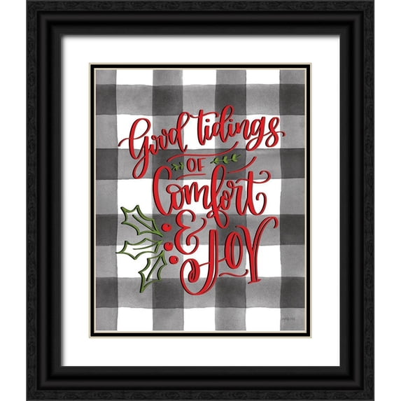 Imperfect Dust 12x14 Black Ornate Wood Framed with Double Matting Museum Art Print Titled - Good Tidings of Comfort And Joy