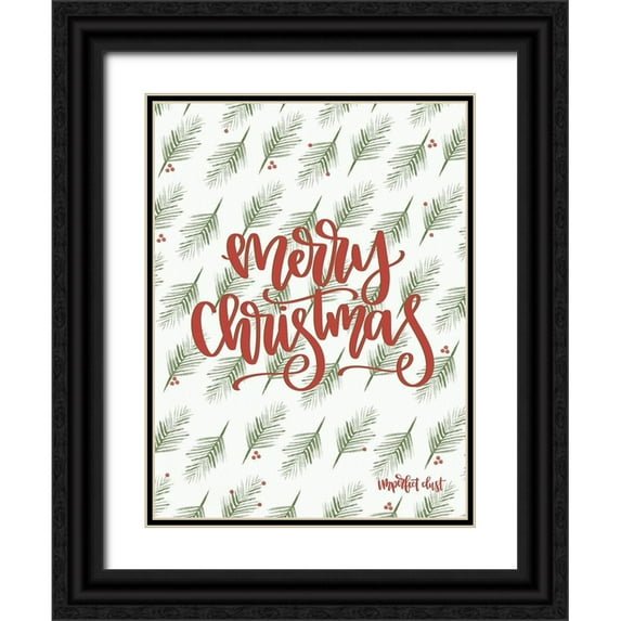 Imperfect Dust 12x14 Black Ornate Wood Framed with Double Matting Museum Art Print Titled - Merry Christmas