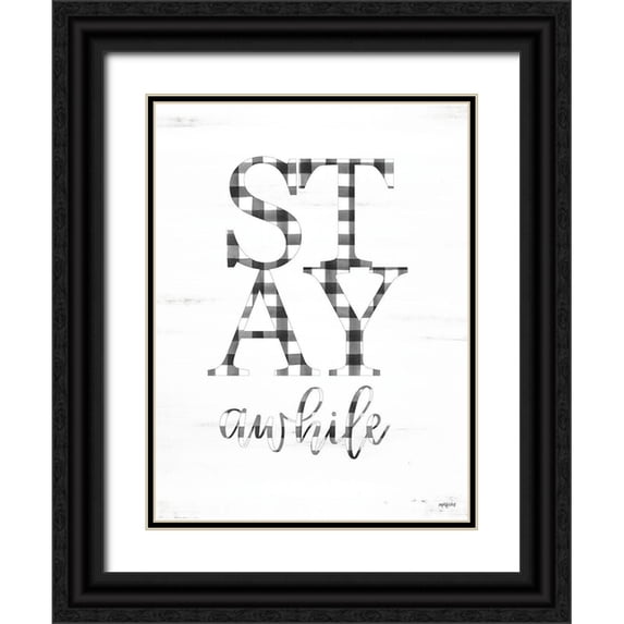 Imperfect Dust 12x14 Black Ornate Wood Framed with Double Matting Museum Art Print Titled - Stay Awhile