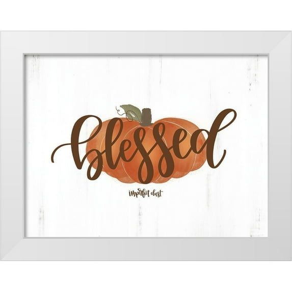Imperfect Dust 14x12 White Modern Wood Framed Museum Art Print Titled - Blessed Pumpkin