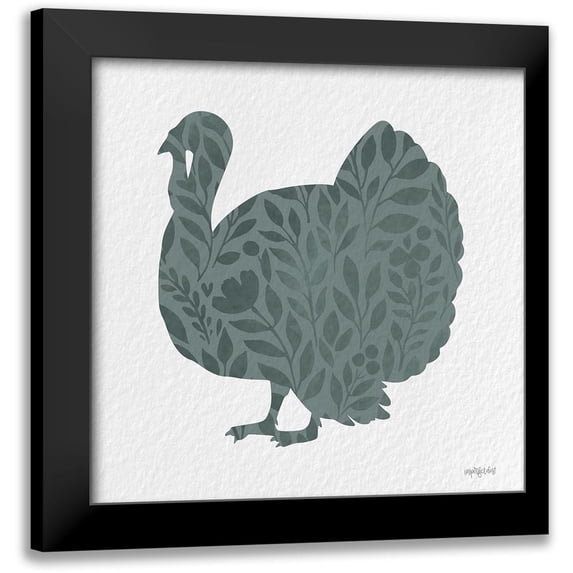 Imperfect Dust 15x15 Black Modern Framed Museum Art Print Titled - Floral Turkey