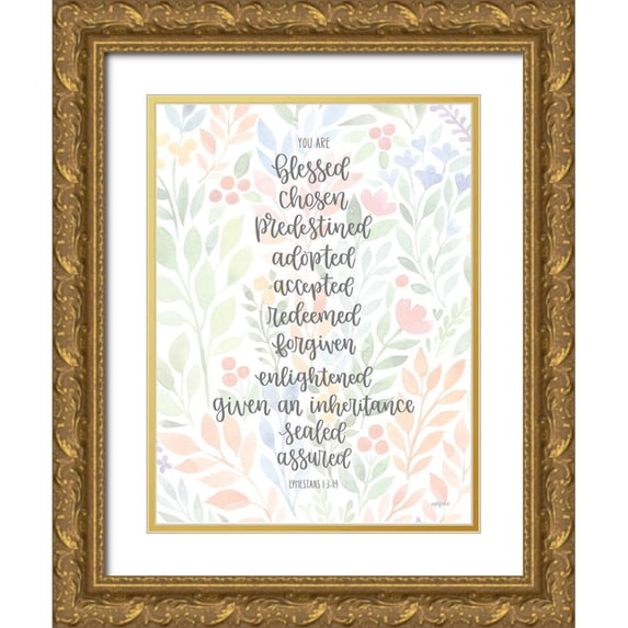 Imperfect Dust 15x18 Gold Ornate Wood Framed with Double Matting Museum Art Print Titled - You Are Blessed