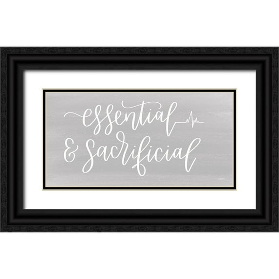 Imperfect Dust 18x11 Black Ornate Wood Framed with Double Matting Museum Art Print Titled - Essential and Sacrificial