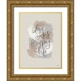 thumbnail image 1 of Imperfect Dust 19x24 Gold Ornate Wood Framed with Double Matting Museum Art Print Titled - Love Jesus and Enjoy Life, 1 of 4