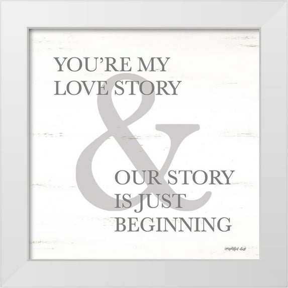 Imperfect Dust 20x20 White Modern Wood Framed Museum Art Print Titled - Love Story