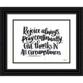 thumbnail image 1 of Imperfect Dust 24x19 Black Ornate Wood Framed with Double Matting Museum Art Print Titled - Rejoice Always, 1 of 4