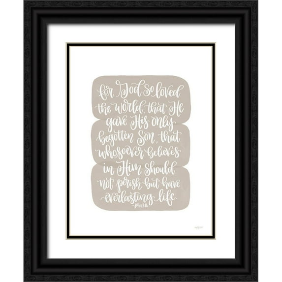 Imperfect Dust 25x32 Black Ornate Wood Framed with Double Matting Museum Art Print Titled - God So Loved The World