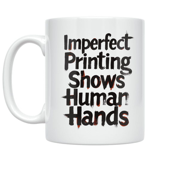 Imperfect Printing Shows Human Hands - Art Enthusiast - 11 oz Ceramic Coffee Mug