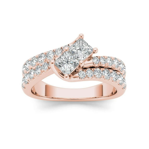Imperial 1 1/2Ct TDW Diamond 14k Rose Gold Two Stone Engagement Ring (H-I, I2)