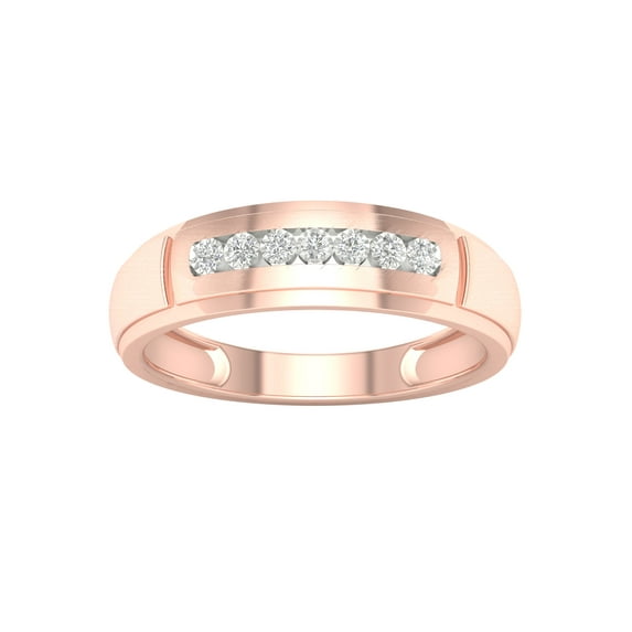 Imperial 1/10Ct TDW Diamond 10k Rose Gold Men's Band (H-I, I2)