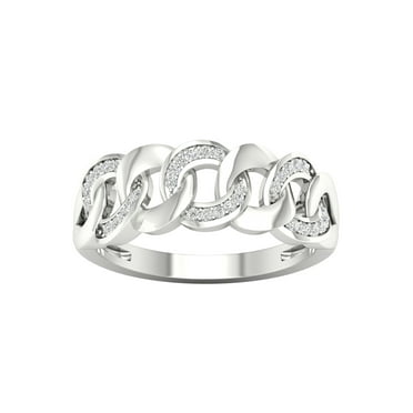 Imperial 1/10Ct TDW Diamond 10k White Gold Cuban Link Band (H-I, I2)