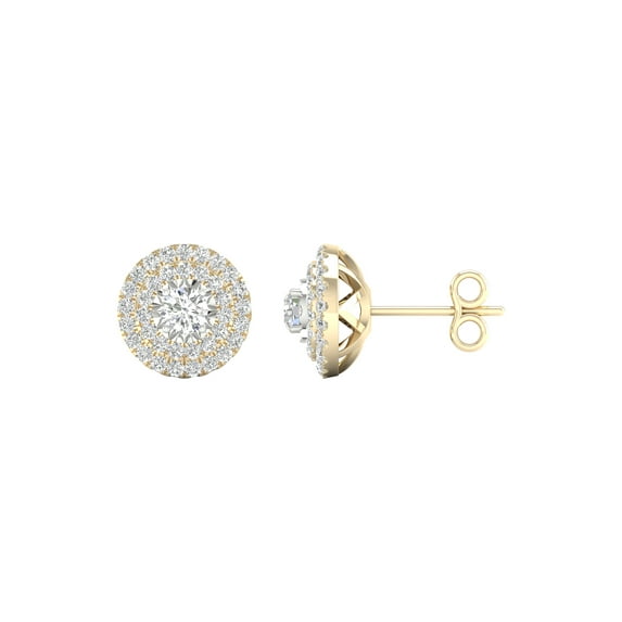 Imperial 1/2 Ct TDW Diamond 10k Yellow Gold Halo Stud Earrings (H-I, I2)