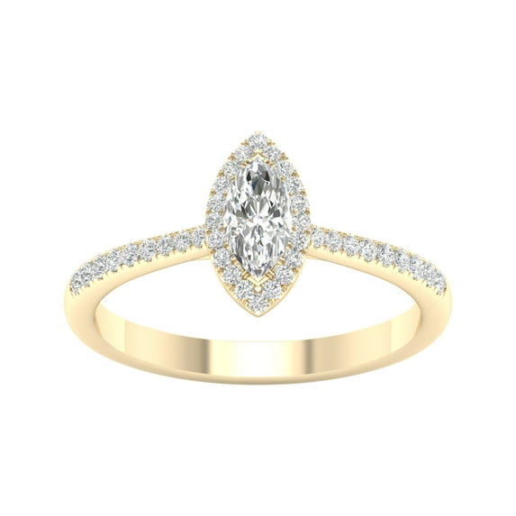 Imperial 1/2 Ct TDW Marquise Diamond Halo Engagement Ring in 10K Yellow Gold (H-I, I2)