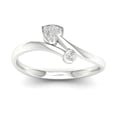 thumbnail image 1 of Imperial 1/20Ct TDW Diamond 10K White Gold Bypass Heart Fashion Ring, 1 of 4