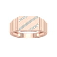 thumbnail image 1 of Imperial 1/20Ct TDW Diamond 10k Rose Gold Slanting Diamond Row Step Shank Mens Ring (H-I, I2), 1 of 4
